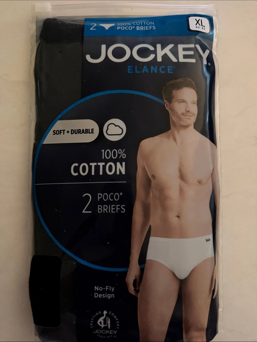 Jockey Elance Men's Briefs Pack - Black & White (XL)